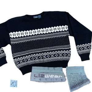 LizWear Petite Liz Claiborne Fair Isle Vintage Sweater Sz S